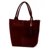  Dámska kabelka cez rameno Luka 26-036 bordovej farby z semišovej kože, shopper 40 x 36 x 15 cm