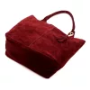  Dámska kabelka cez rameno Luka 26-036 bordovej farby z semišovej kože, shopper 40 x 36 x 15 cm