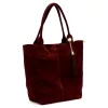  Dámska kabelka cez rameno Luka 26-036 bordovej farby z semišovej kože, shopper 40 x 36 x 15 cm