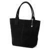  Dámska čierna semišová kožená kabelka cez rameno Luka 26-036, shopper, 40 x 36 x 15 cm