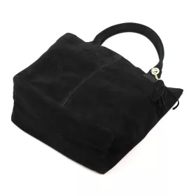    Dámska čierna semišová kožená kabelka cez rameno Luka 26-036, shopper, 40 x 36 x 15 cm