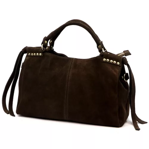  Dámska kožená kabelka Luka 26-037 tmavohnedá, crossbody 35 x 23 x 15 cm