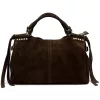  Dámska kožená kabelka Luka 26-037 tmavohnedá, crossbody 35 x 23 x 15 cm