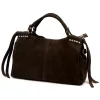  Dámska kožená kabelka Luka 26-037 tmavohnedá, crossbody 35 x 23 x 15 cm