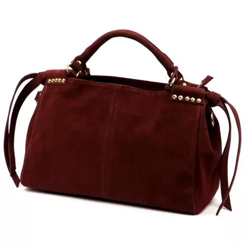  Dámska kožená kabelka Luka 26-037 bordovej farby, crossbody 35 x 23 x 15 cm