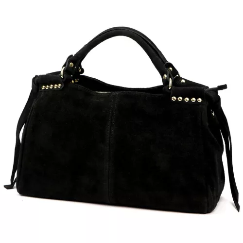  Dámska kožená kabelka Luka 26-037 čierna, crossbody 35 x 23 x 15 cm