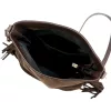  Dámska hnedá semišová kožená kabelka cez rameno Luka 26-030, crossbody kabelka 28 x 28 x 15 cm