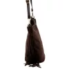  Dámska hnedá semišová kožená kabelka cez rameno Luka 26-030, crossbody kabelka 28 x 28 x 15 cm