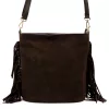  Dámska hnedá semišová kožená kabelka cez rameno Luka 26-030, crossbody kabelka 28 x 28 x 15 cm