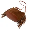  Dámska hnedá semišová kožená kabelka cez rameno Luka 26-030, crossbody kabelka 28 x 28 x 15 cm