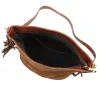  Dámska hnedá semišová kožená kabelka cez rameno Luka 26-030, crossbody kabelka 28 x 28 x 15 cm