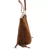  Dámska hnedá semišová kožená kabelka cez rameno Luka 26-030, crossbody kabelka 28 x 28 x 15 cm