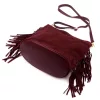  Dámska bordová kabelka cez rameno, crossbody kabelka z semišovej kože Luka 26-030 28 x 28 x 15 cm