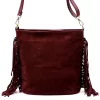  Dámska bordová kabelka cez rameno, crossbody kabelka z semišovej kože Luka 26-030 28 x 28 x 15 cm