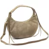  Dámska kožená taupe kabelka cez rameno Luka 26-039 35 x 22 x 15 cm