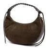  Dámska hnedá semišová kožená kabelka cez rameno Luka 26-039 35 x 22 x 15 cm