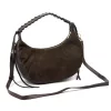  Dámska hnedá semišová kožená kabelka cez rameno Luka 26-039 35 x 22 x 15 cm