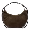  Dámska hnedá semišová kožená kabelka cez rameno Luka 26-039 35 x 22 x 15 cm