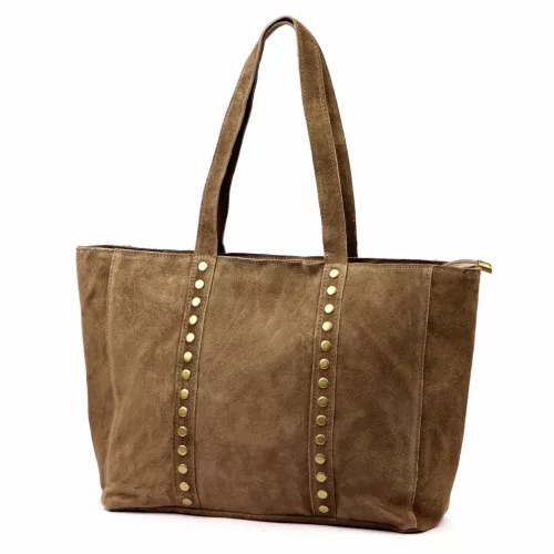  Dámska kožená kabelka cez rameno Luka 25-016 v béžovej farbe, 47 x 28 x 13 cm
