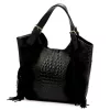  Dámska kožená kabelka Luka 25-019 CROCO čierna 37 x 32 x 13 cm
