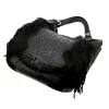  Dámska kožená kabelka Luka 25-019 CROCO čierna 37 x 32 x 13 cm