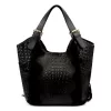  Dámska kožená kabelka Luka 25-019 CROCO čierna 37 x 32 x 13 cm