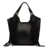  Dámska kožená kabelka Luka 25-019 CROCO čierna 37 x 32 x 13 cm