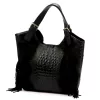  Dámska kožená kabelka Luka 25-019 CROCO čierna 37 x 32 x 13 cm