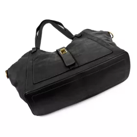    Dámska kožená kabelka cez rameno VS 048 čierna 45 x 26 x 14 cm
