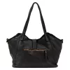  Dámska kožená kabelka cez rameno VS 048 čierna 45 x 26 x 14 cm