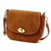  Dámska crossbody kabelka Luka 26-040 z koňakovej semišovej kože 23 x 20 x 10 cm