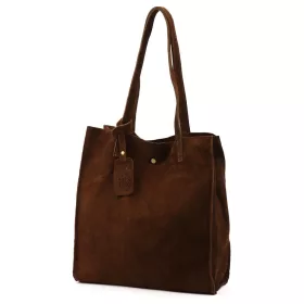    Dámska hnedá kabelka cez rameno z semišovej kože Luka 25-041 31 x 33 x 11 cm