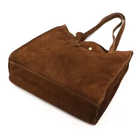    Dámska hnedá kabelka cez rameno z semišovej kože Luka 25-041 31 x 33 x 11 cm