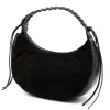  Dámska čierna semišová kožená kabelka cez rameno Luka 26-039 35 x 22 x 15 cm
