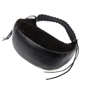    Dámska čierna semišová kožená kabelka cez rameno Luka 26-039 35 x 22 x 15 cm