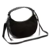  Dámska čierna semišová kožená kabelka cez rameno Luka 26-039 35 x 22 x 15 cm