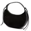  Dámska čierna semišová kožená kabelka cez rameno Luka 26-039 35 x 22 x 15 cm