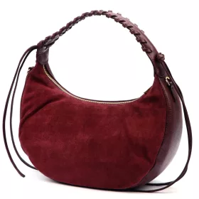    Dámska bordová kabelka cez rameno z semišovej kože Luka 26-039 35 x 22 x 15 cm