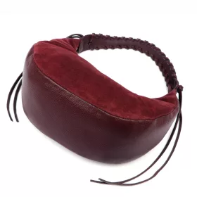    Dámska bordová kabelka cez rameno z semišovej kože Luka 26-039 35 x 22 x 15 cm