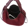  Dámska bordová kabelka cez rameno z semišovej kože Luka 26-039 35 x 22 x 15 cm