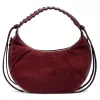  Dámska bordová kabelka cez rameno z semišovej kože Luka 26-039 35 x 22 x 15 cm