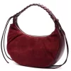  Dámska bordová kabelka cez rameno z semišovej kože Luka 26-039 35 x 22 x 15 cm