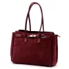  Dámska kabelka cez rameno Camilla PREMIUM 10.004 bordovej farby z semišovej kože 37 x 24 x 14 cm