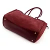 Dámska kabelka cez rameno Camilla PREMIUM 10.004 bordovej farby z semišovej kože 37 x 24 x 14 cm