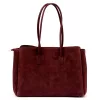  Dámska kabelka cez rameno Camilla PREMIUM 10.004 bordovej farby z semišovej kože 37 x 24 x 14 cm