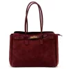  Dámska kabelka cez rameno Camilla PREMIUM 10.004 bordovej farby z semišovej kože 37 x 24 x 14 cm