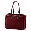  Dámska kabelka cez rameno Camilla PREMIUM 10.004 bordovej farby z semišovej kože 37 x 24 x 14 cm