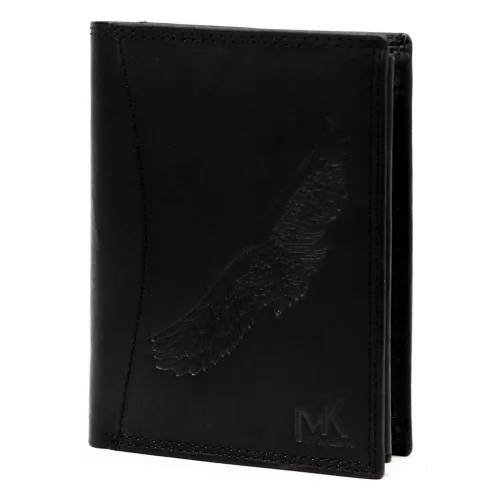 Pánska kožená peňaženka Money Kepper CDD 5601 BIRD čierna, motív orla 10 x 13 x 2,5 cm