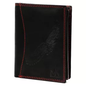    Pánska kožená peňaženka Money Kepper CDD 5601 BIRD čierno-červená, motív orla 10 x 13 x 2,5 cm