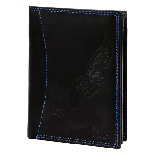  Pánska kožená peňaženka Money Kepper CDD 5601 BIRD čierna, motív orla 10 x 13 x 2,5 cm